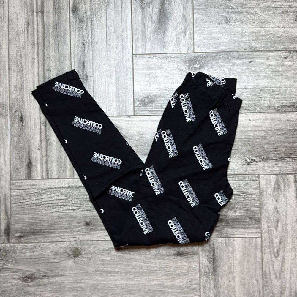 ASOS Weekend Collective legging in monogram print in black US 0